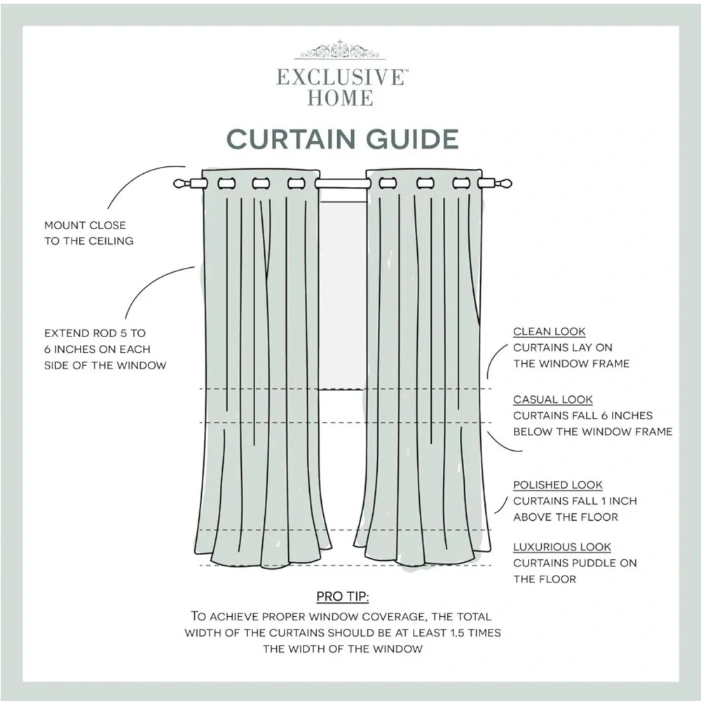 Light Blue and White Layered Grommet Window Curtains